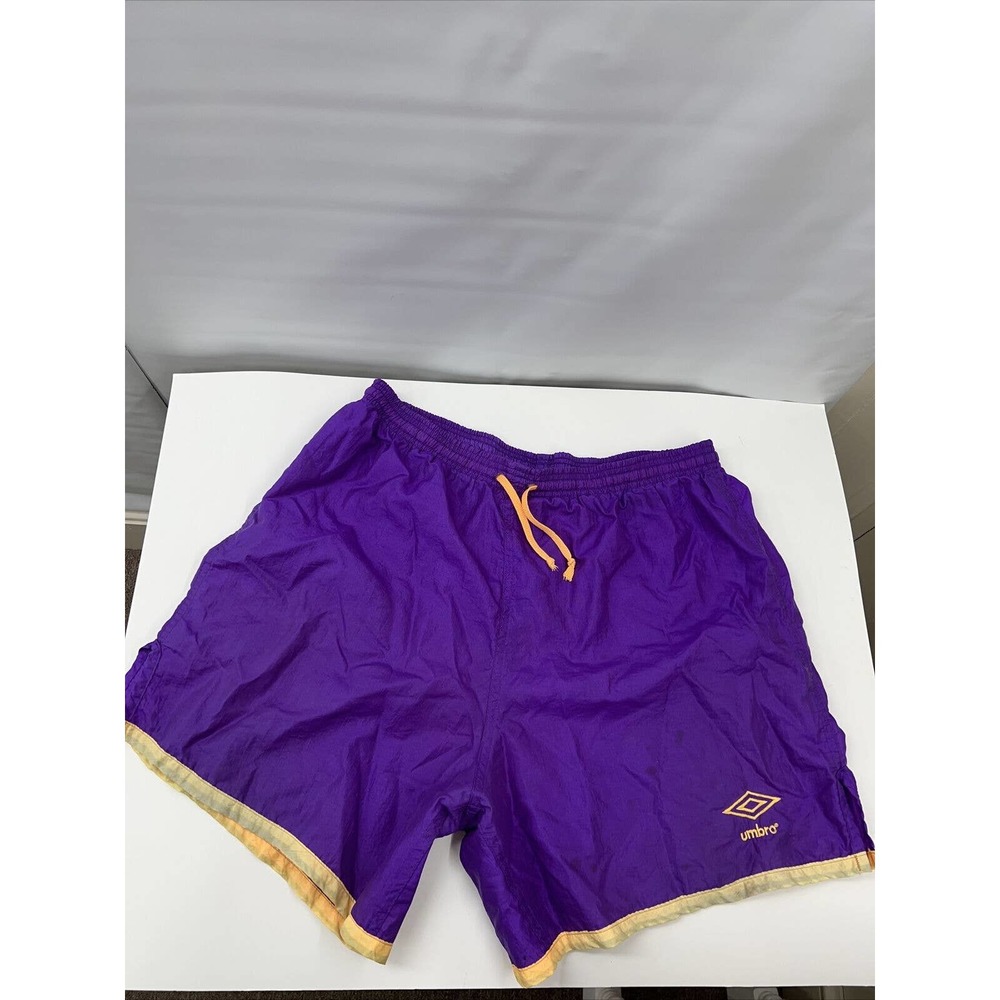 Vintage Umbro Shorts Adult Large Purple Gold Made In USA
